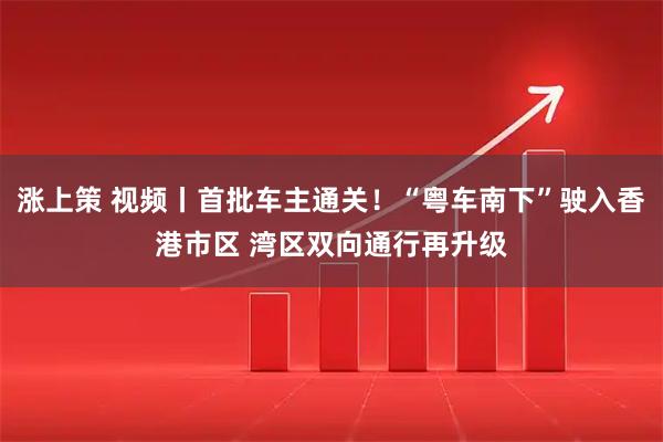 涨上策 视频丨首批车主通关！“粤车南下”驶入香港市区 湾区双向通行再升级
